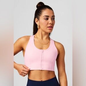 Fabletics Pink On the Go Medium Impact Sports Bra